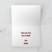 Gepersonaliseerde eerste dag van schoolklas kaart (Binnen)