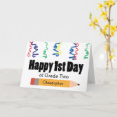 Gepersonaliseerde eerste dag van schoolrang 2 kaart (Gele Bloem)