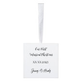 Gepersonaliseerde eerste getrouwde kerst ornament (Rechts)