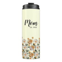 Gepersonaliseerde eerste keer mam cadeau bloemen thermosbeker