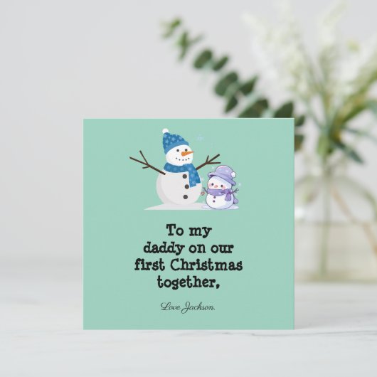 Gepersonaliseerde eerste kerst Kaart voor nieuwe v (Staand voorkant)