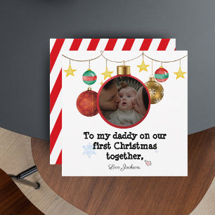 Gepersonaliseerde eerste kerst Kaart voor papa, fo