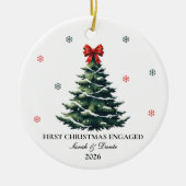 Gepersonaliseerde eerste kerst Verloving Ornament (Voorkant)