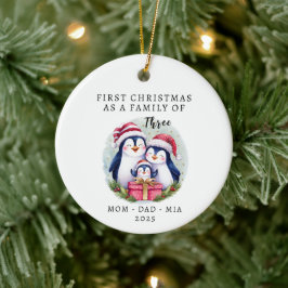 Gepersonaliseerde Eerste Kerstdag - Familie van Dr Keramisch Ornament