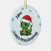 Gepersonaliseerde Eerste Kerstkeramische versierin Keramisch Ornament (Rechts)