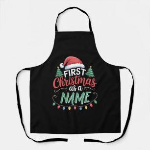 Gepersonaliseerde Eerste Kerstmis Als Familie Matc Schort