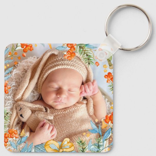 Gepersonaliseerde eerste Kerstmis als grootouders Sleutelhanger (Achterkant)