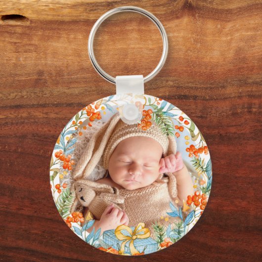 Gepersonaliseerde eerste Kerstmis als grootouders Sleutelhanger (Achterkant)