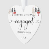 Gepersonaliseerde Eerste Kerstverloofde Gift Ornam Ornament (voorkant)