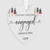 Gepersonaliseerde Eerste Kerstverloofde Gift Ornam Ornament (voorkant)
