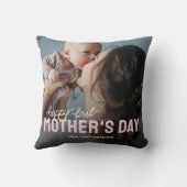 Gepersonaliseerde Eerste Moederdag Foto Kussen (Achterkant)