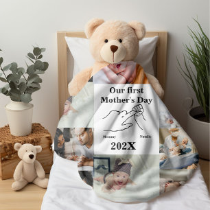 Gepersonaliseerde eerste Moederdag fotocollage Fleece Deken