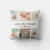 Gepersonaliseerde eerste Moederdag met 6 foto's Kussen (Voorkant)