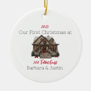 Gepersonaliseerde Eerste thuisversiering Keramisch Ornament