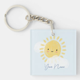 Gepersonaliseerde eerste verjaardag Baby shower zo Sleutelhanger