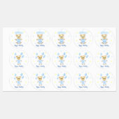 Gepersonaliseerde eerste verjaardag Teddy Bear Boy Labels (Vel)