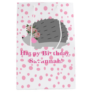 Gepersonaliseerde Egel Birthday Gift Bag Medium Cadeauzakje