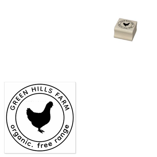 Gepersonaliseerde  Eggs Business Chicken Logo Rubberstempel (Gestempeld)