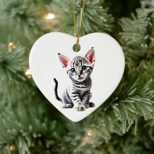 Gepersonaliseerde Egyptische Mau Kitten Keramisch Ornament