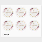 Gepersonaliseerde Eid Mubarak Roze Bloem Sticker (Vel)