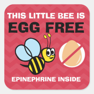 Gepersonaliseerde Eiervrije hommel Ei Allergie Ale Vierkante Sticker