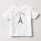 Gepersonaliseerde Eiffeltoren Parijs Kinder Shirts (Voorkant)
