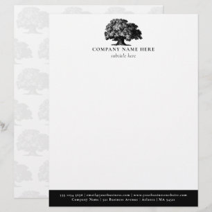 Gepersonaliseerde eiken Tree Theme Business Briefhoofd