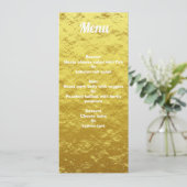 Gepersonaliseerde Elegant Gold Wedding Dinner Menu Kaart (Staand voorkant)