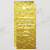 Gepersonaliseerde Elegant Gold Wedding Dinner Menu Kaart (Voorkant / Achterkant)