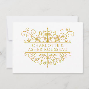 Gepersonaliseerde Elegant Gouden Paar Notitiekaartje