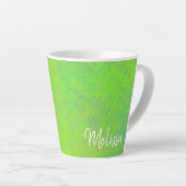 Gepersonaliseerde Elegant Lime Green Marked Art Latte Mok (Rechterhoek)