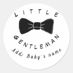 Gepersonaliseerde Elegant Little Gentleman Ronde Sticker