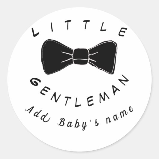 Gepersonaliseerde Elegant Little Gentleman Ronde Sticker (Voorkant)