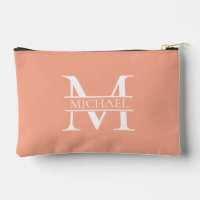 Gepersonaliseerde Elegant Perzik Monogram en Naam