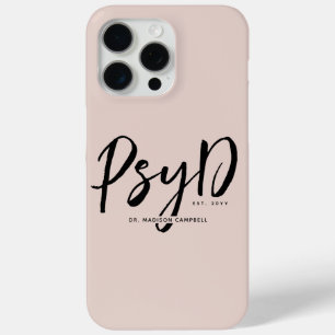 Gepersonaliseerde Elegant PsyD Doctor in de Psycho iPhone 15 Pro Max Hoesje