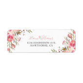 Gepersonaliseerde elegant roze Floral Etiket (Voorkant)