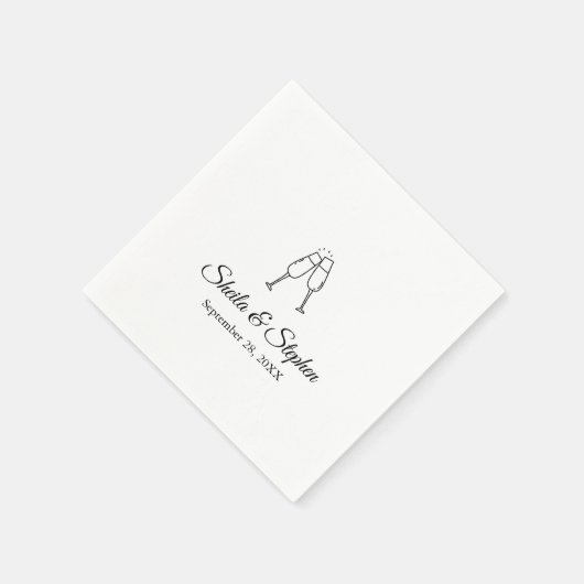 Gepersonaliseerde Elegant Script Trouwcocktail Servet (Hoek)