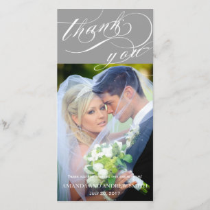Gepersonaliseerde Elegant Script Wedding Bedankt