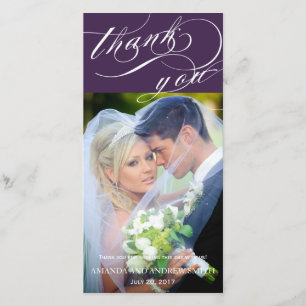 Gepersonaliseerde Elegant Script Wedding Bedankt