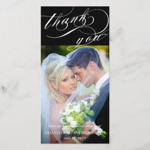 Gepersonaliseerde Elegant Script Wedding Bedankt