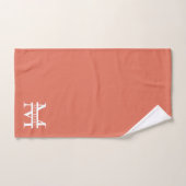 Gepersonaliseerde Elegant Terracotta Monogram en N Bad Handdoek (Handdoek)