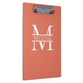 Gepersonaliseerde Elegant Terracotta Monogram en N Klembord (Rechts)