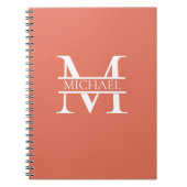 Gepersonaliseerde Elegant Terracotta Monogram en N Notitieboek (Voorkant)