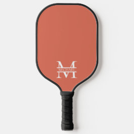 Gepersonaliseerde Elegant Terracotta Monogram en N Pickleball Paddle