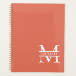Gepersonaliseerde Elegant Terracotta Monogram en N Planner