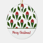 Gepersonaliseerde Elegante Abstracte Rode Rozen en Keramisch Ornament (Links)