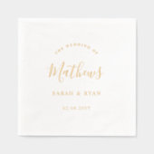 Gepersonaliseerde elegante achternaam bruiloft folie servetten (Voorkant)