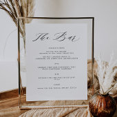 Gepersonaliseerde Elegante Bar Menu Bruiloft Drink Poster