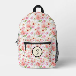 Gepersonaliseerde Elegante Boho Wildflower Bedrukte Rugzak