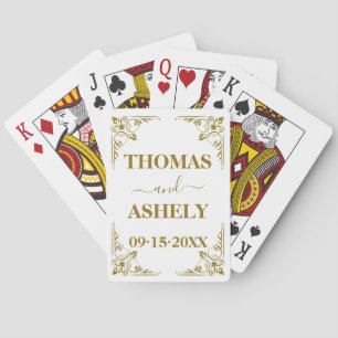 Gepersonaliseerde elegante bruiloft monogram pokerkaarten
